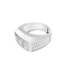 Aarinya Imperial Flush-Set Emerald Cut Statement Ring, The Beveled Three-Stone Emerald Diamond Ring