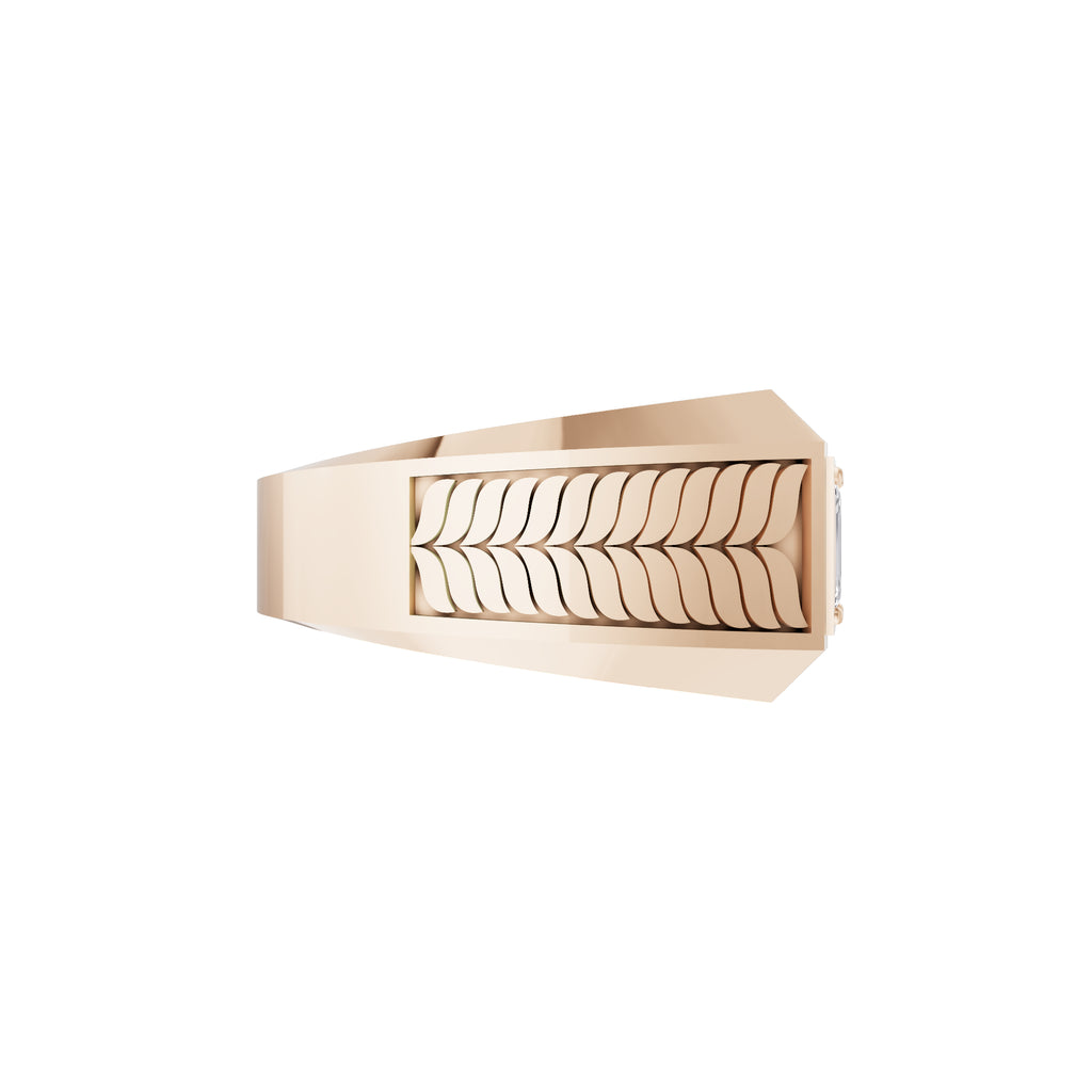 Aarinya Imperial Flush-Set Emerald Cut Statement Ring, The Beveled Three-Stone Emerald Diamond Ring
