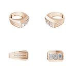 Aarinya Imperial Flush-Set Emerald Cut Statement Ring, The Beveled Three-Stone Emerald Diamond Ring