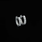 Aarinya Aurelia Diamond Hoop Earrings, Classic Round Diamond Hoop Earrings, 5-Stone Daily Wear Hoop Earrings