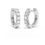 Aarinya Aurelia Diamond Hoop Earrings, Classic Round Diamond Hoop Earrings, 5-Stone Daily Wear Hoop Earrings