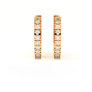 Aarinya Matrix Diamond Hoop Earrings, The Architectural Diamond Huggie Hoops, Channel Set Diamond Huggie Hoops