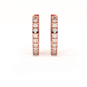 Aarinya Matrix Diamond Hoop Earrings, The Architectural Diamond Huggie Hoops, Channel Set Diamond Huggie Hoops