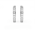 Aarinya Matrix Diamond Hoop Earrings, The Architectural Diamond Huggie Hoops, Channel Set Diamond Huggie Hoops