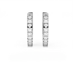 Aarinya Matrix Diamond Hoop Earrings, The Architectural Diamond Huggie Hoops, Channel Set Diamond Huggie Hoops