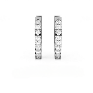 Aarinya Matrix Diamond Hoop Earrings, The Architectural Diamond Huggie Hoops, Channel Set Diamond Huggie Hoops