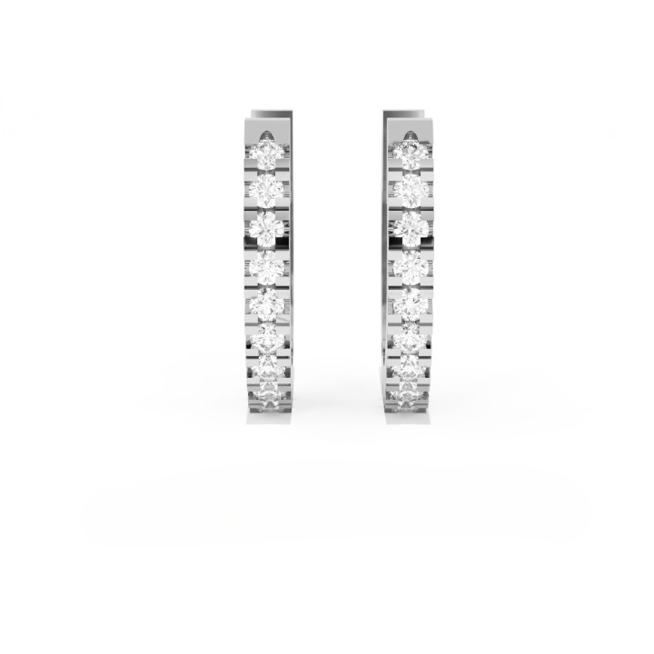 Aarinya Matrix Diamond Hoop Earrings, The Architectural Diamond Huggie Hoops, Channel Set Diamond Huggie Hoops