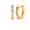 Aarinya Matrix Diamond Hoop Earrings, The Architectural Diamond Huggie Hoops, Channel Set Diamond Huggie Hoops