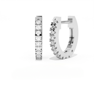 Aarinya Matrix Diamond Hoop Earrings, The Architectural Diamond Huggie Hoops, Channel Set Diamond Huggie Hoops