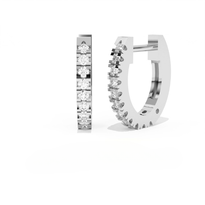 Aarinya Matrix Diamond Hoop Earrings, The Architectural Diamond Huggie Hoops, Channel Set Diamond Huggie Hoops