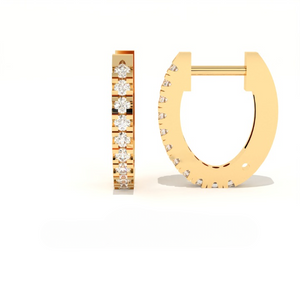 Aarinya Matrix Diamond Hoop Earrings, The Architectural Diamond Huggie Hoops, Channel Set Diamond Huggie Hoops