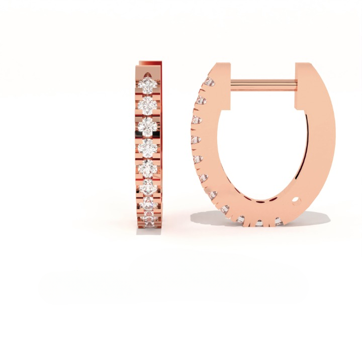 Aarinya Matrix Diamond Hoop Earrings, The Architectural Diamond Huggie Hoops, Channel Set Diamond Huggie Hoops