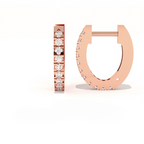 Aarinya Matrix Diamond Hoop Earrings, The Architectural Diamond Huggie Hoops, Channel Set Diamond Huggie Hoops