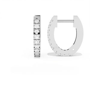 Aarinya Matrix Diamond Hoop Earrings, The Architectural Diamond Huggie Hoops, Channel Set Diamond Huggie Hoops