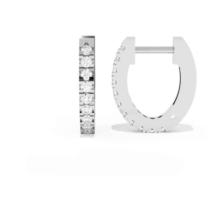 Aarinya Matrix Diamond Hoop Earrings, The Architectural Diamond Huggie Hoops, Channel Set Diamond Huggie Hoops