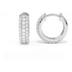 Aarinya Glitz Multi-Row Diamond Hoop Earrings, Triple Row Statement Huggie Hoops, The Grand Pave Dome Hoop Earrings