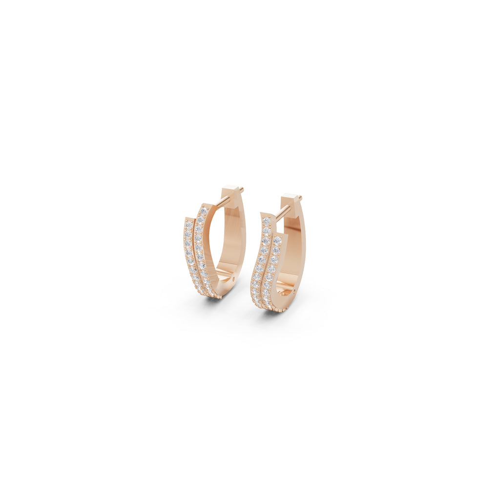 Aarinya Cascade Twist Lab-Grown Diamond Hoop Earrings