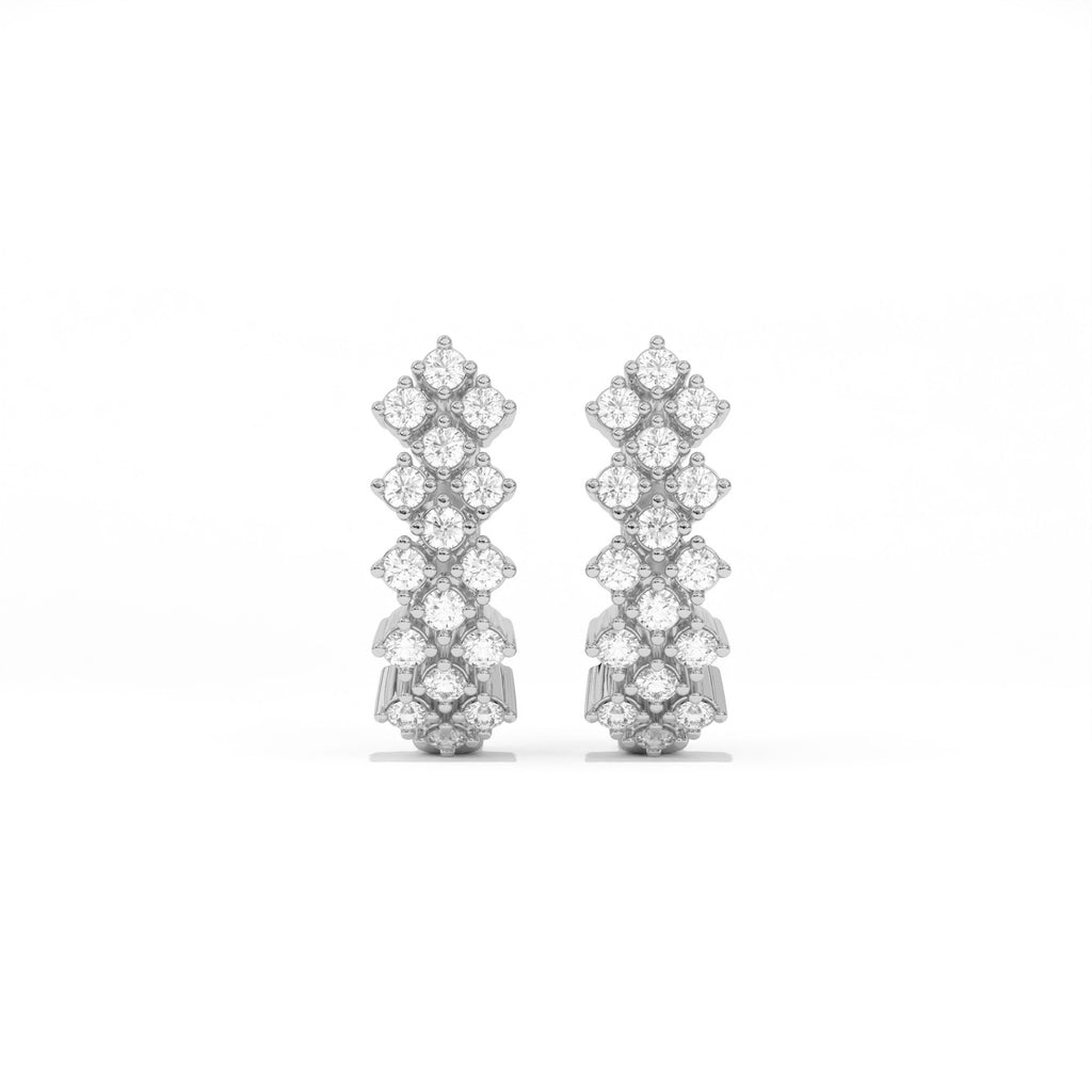Aarinya Zig-Zag Honeycomb Triple-Row Lab-Grown Diamond Earrings, The Centurion Triple-Row Interlocking Mosaic Hoop Earrings