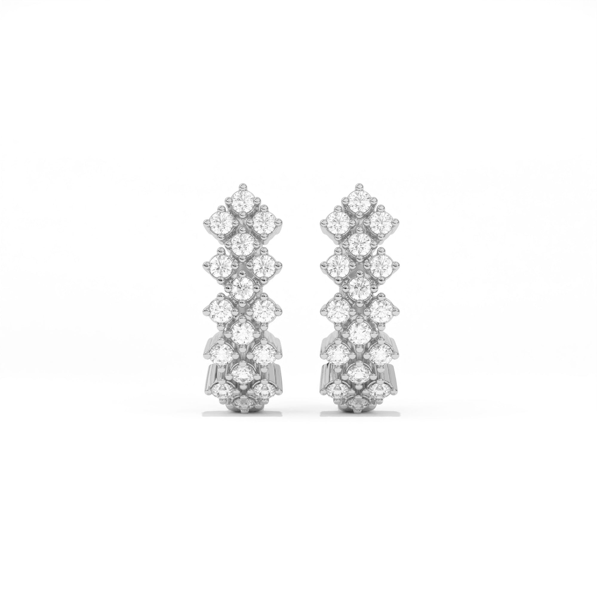 Aarinya Zig-Zag Honeycomb Triple-Row Lab-Grown Diamond Earrings, The Centurion Triple-Row Interlocking Mosaic Hoop Earrings