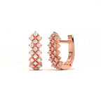 Aarinya Zig-Zag Honeycomb Triple-Row Lab-Grown Diamond Earrings, The Centurion Triple-Row Interlocking Mosaic Hoop Earrings