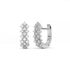 Aarinya Zig-Zag Honeycomb Triple-Row Lab-Grown Diamond Earrings, The Centurion Triple-Row Interlocking Mosaic Hoop Earrings