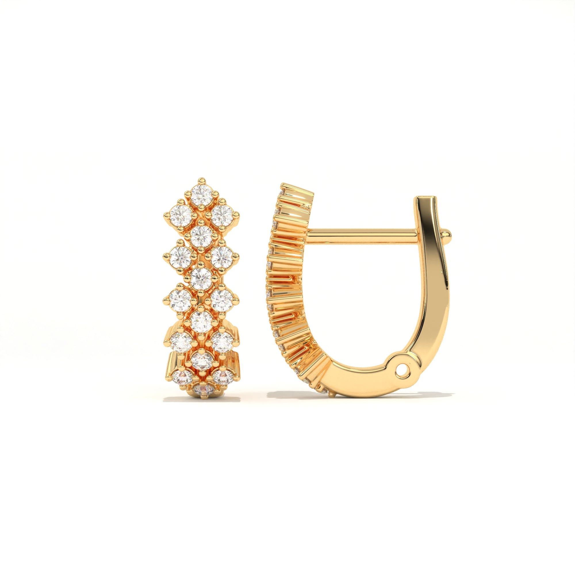 Aarinya Zig-Zag Honeycomb Triple-Row Lab-Grown Diamond Earrings, The Centurion Triple-Row Interlocking Mosaic Hoop Earrings