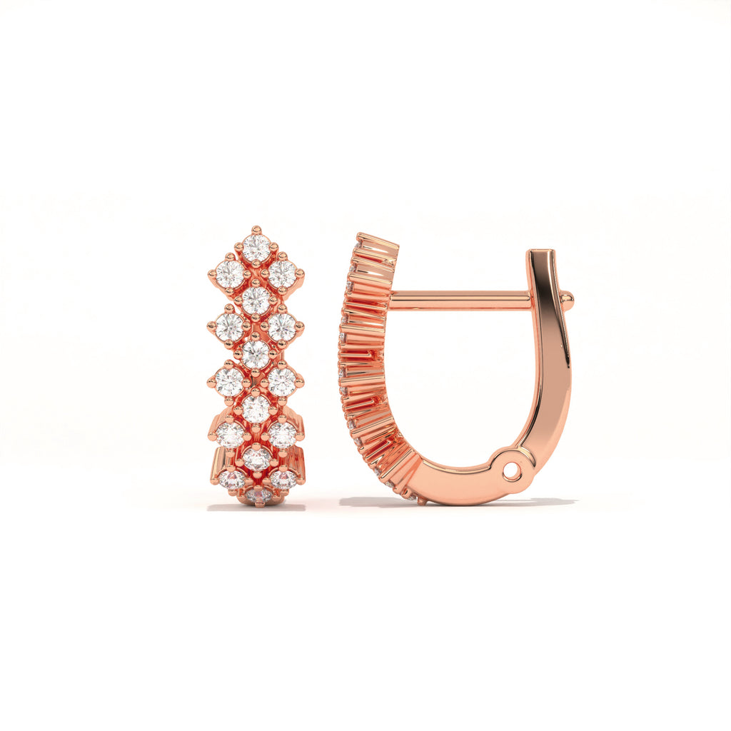Aarinya Zig-Zag Honeycomb Triple-Row Lab-Grown Diamond Earrings, The Centurion Triple-Row Interlocking Mosaic Hoop Earrings