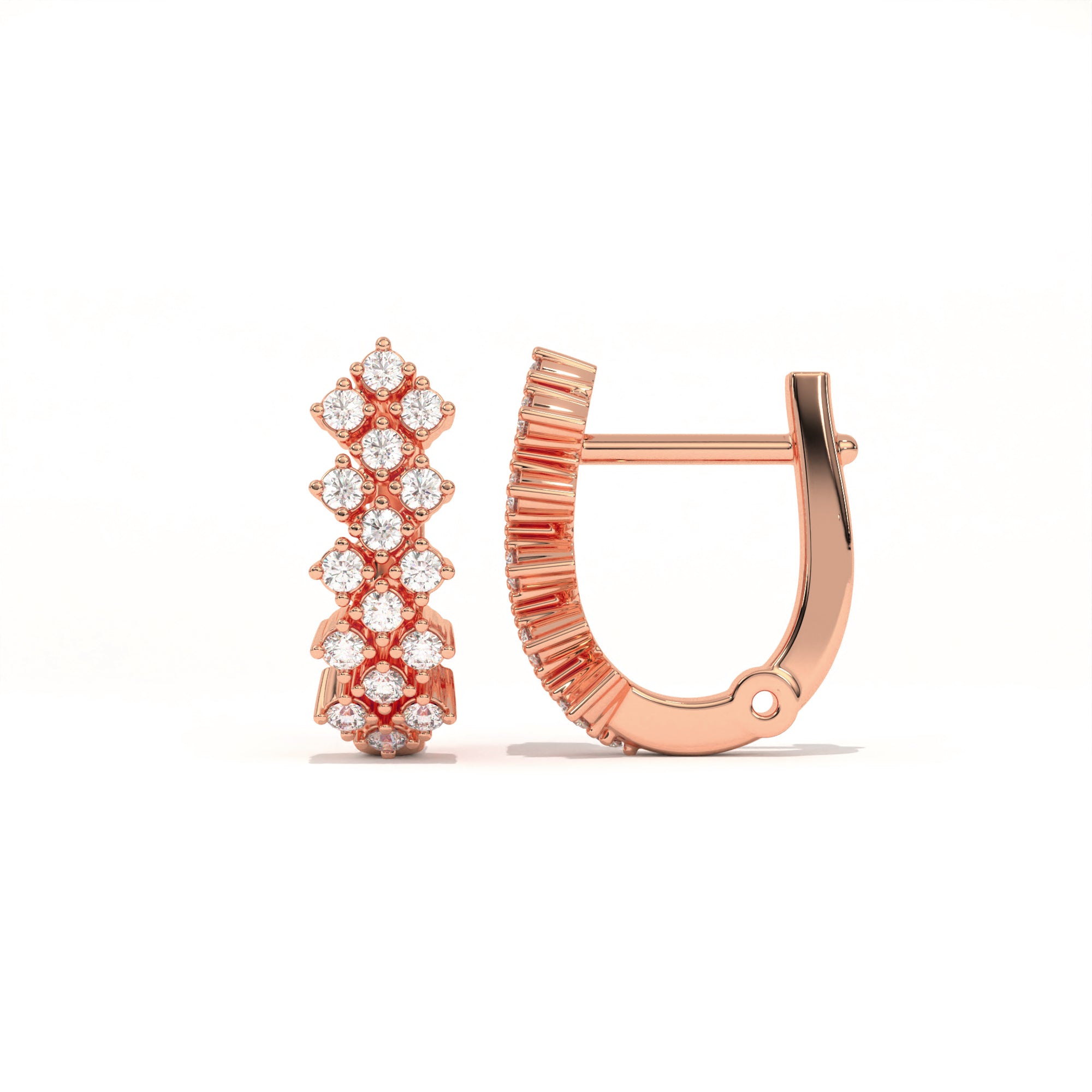 Aarinya Zig-Zag Honeycomb Triple-Row Lab-Grown Diamond Earrings, The Centurion Triple-Row Interlocking Mosaic Hoop Earrings