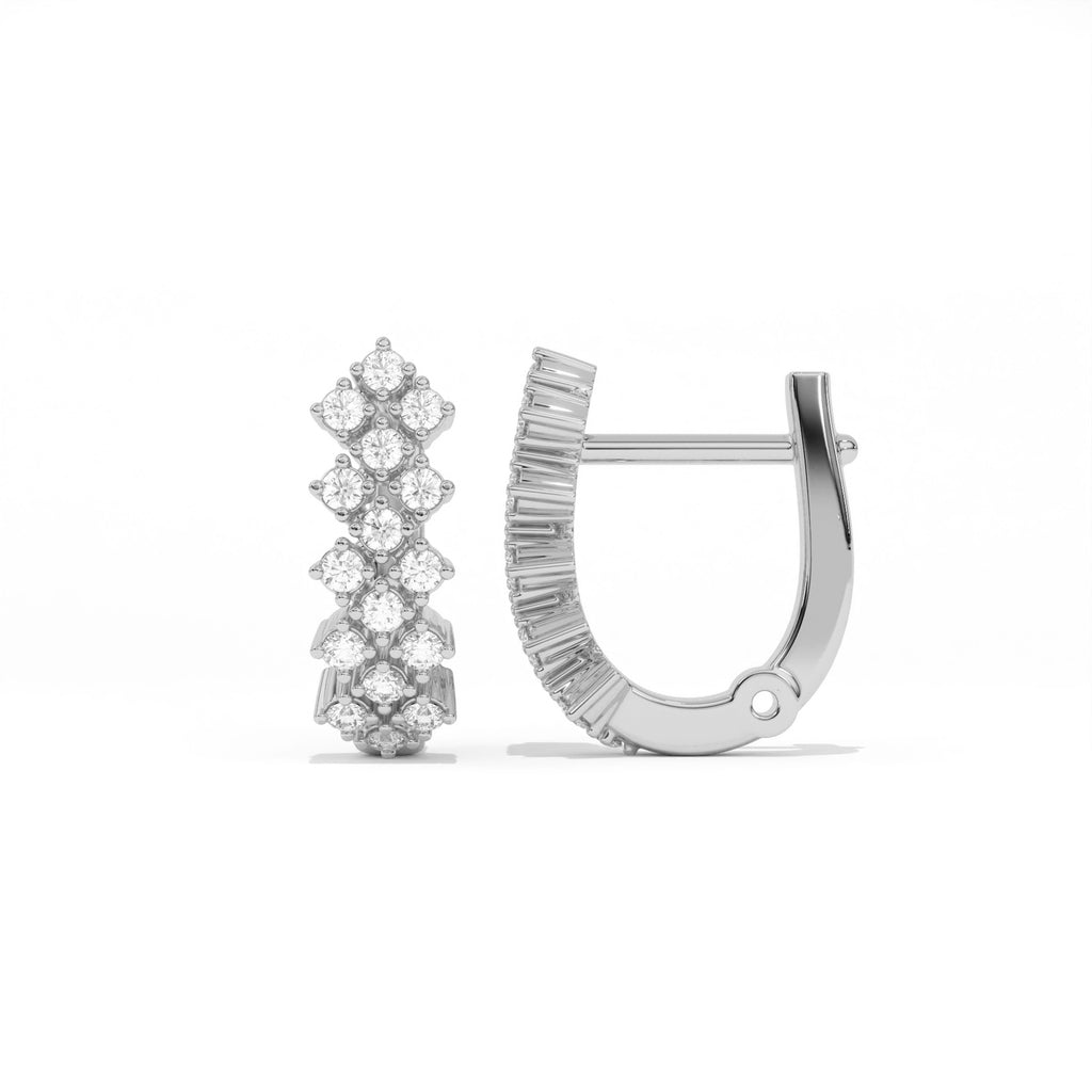Aarinya Zig-Zag Honeycomb Triple-Row Lab-Grown Diamond Earrings, The Centurion Triple-Row Interlocking Mosaic Hoop Earrings