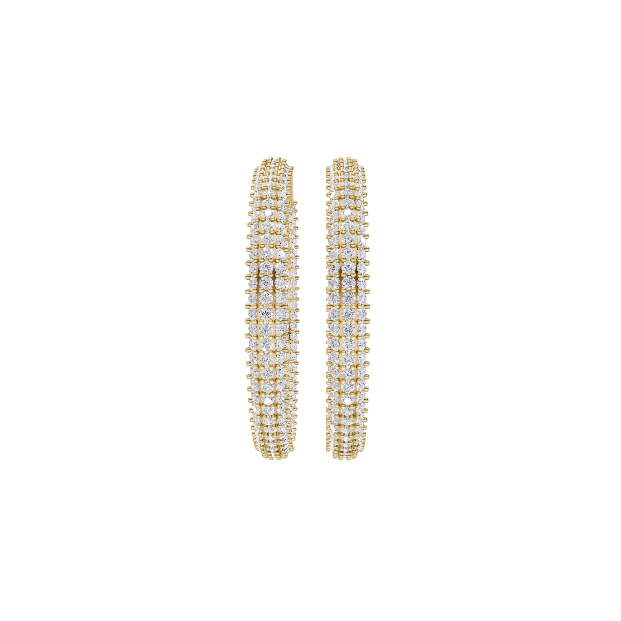 Aarinya Triple-Row Inside-Out Diamond Hoop Earrings