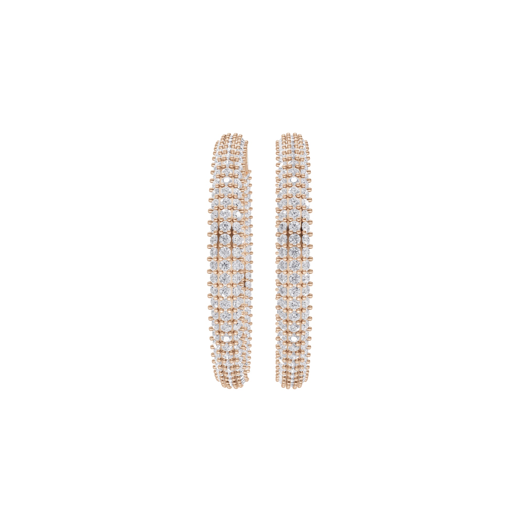 Aarinya Triple-Row Inside-Out Diamond Hoop Earrings, The Pave Triple-Band Hoops