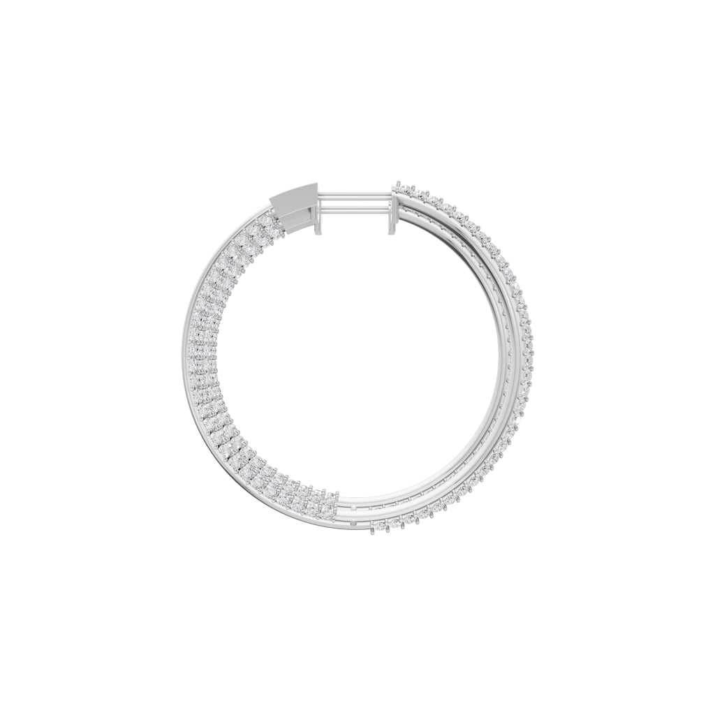 Aarinya Triple-Row Inside-Out Diamond Hoop Earrings, The Pave Triple-Band Hoops