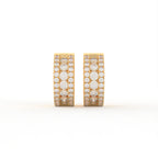 Aarinya Triple-Row Lab-Grown Diamond Statement Huggie Earrings, The Vantage Silhouette Bold Tri-Line Eternity Hoops
