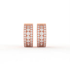 Aarinya Triple-Row Lab-Grown Diamond Statement Huggie Earrings, The Vantage Silhouette Bold Tri-Line Eternity Hoops