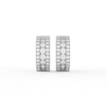 Aarinya Triple-Row Lab-Grown Diamond Statement Huggie Earrings, The Vantage Silhouette Bold Tri-Line Eternity Hoops