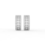 Aarinya Triple-Row Lab-Grown Diamond Statement Huggie Earrings, The Vantage Silhouette Bold Tri-Line Eternity Hoops