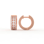 Aarinya Triple-Row Lab-Grown Diamond Statement Huggie Earrings, The Vantage Silhouette Bold Tri-Line Eternity Hoops
