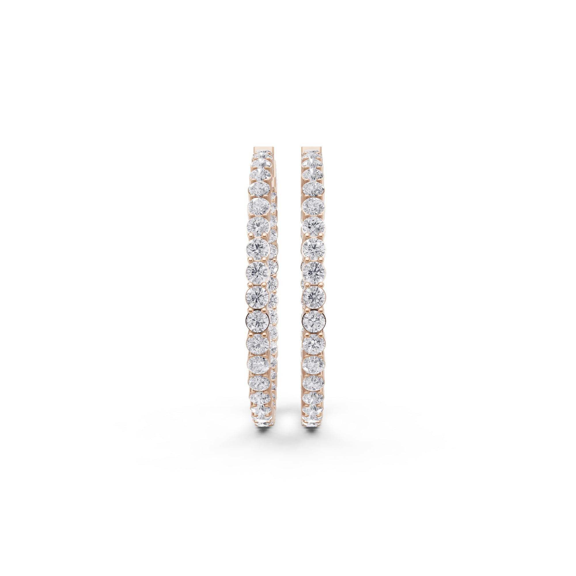 Aarinya Shared-Prong Diamond Hoop Earrings