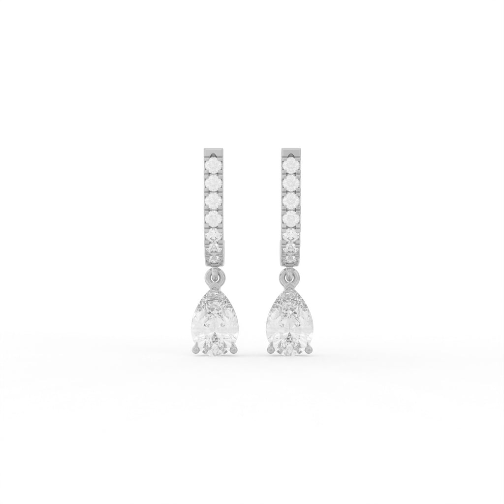 Aarinya Pear-Cut Solitaire Linear Diamond Drop Earrings, The Vantage Silhouette Teardrop Drop Earring