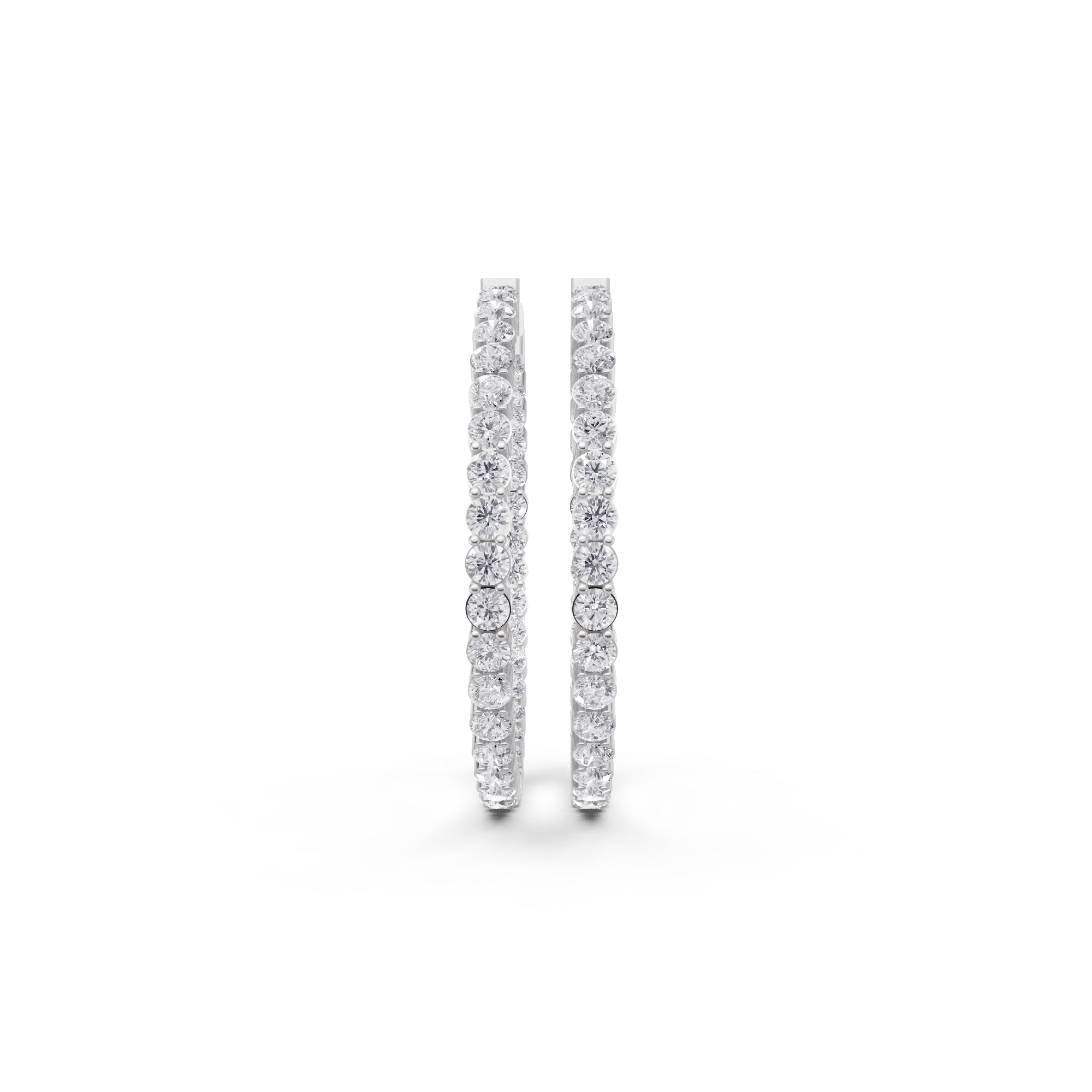 Aarinya Shared-Prong Diamond Hoop Earrings