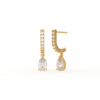 Aarinya Pear-Cut Solitaire Linear Diamond Drop Earrings, The Vantage Silhouette Teardrop Drop Earring