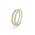 Aarinya Shared-Prong Diamond Hoop Earrings, The Single-Row Shared-Prong Inside-Out Diamond Hoops