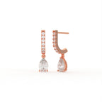 Aarinya Pear-Cut Solitaire Linear Diamond Drop Earrings, The Vantage Silhouette Teardrop Drop Earring