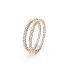 Aarinya Shared-Prong Diamond Hoop Earrings, The Single-Row Shared-Prong Inside-Out Diamond Hoops