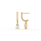 Aarinya Pear-Cut Solitaire Linear Diamond Drop Earrings, The Vantage Silhouette Teardrop Drop Earring