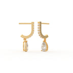 Aarinya Pear-Cut Solitaire Linear Diamond Drop Earrings, The Vantage Silhouette Teardrop Drop Earring