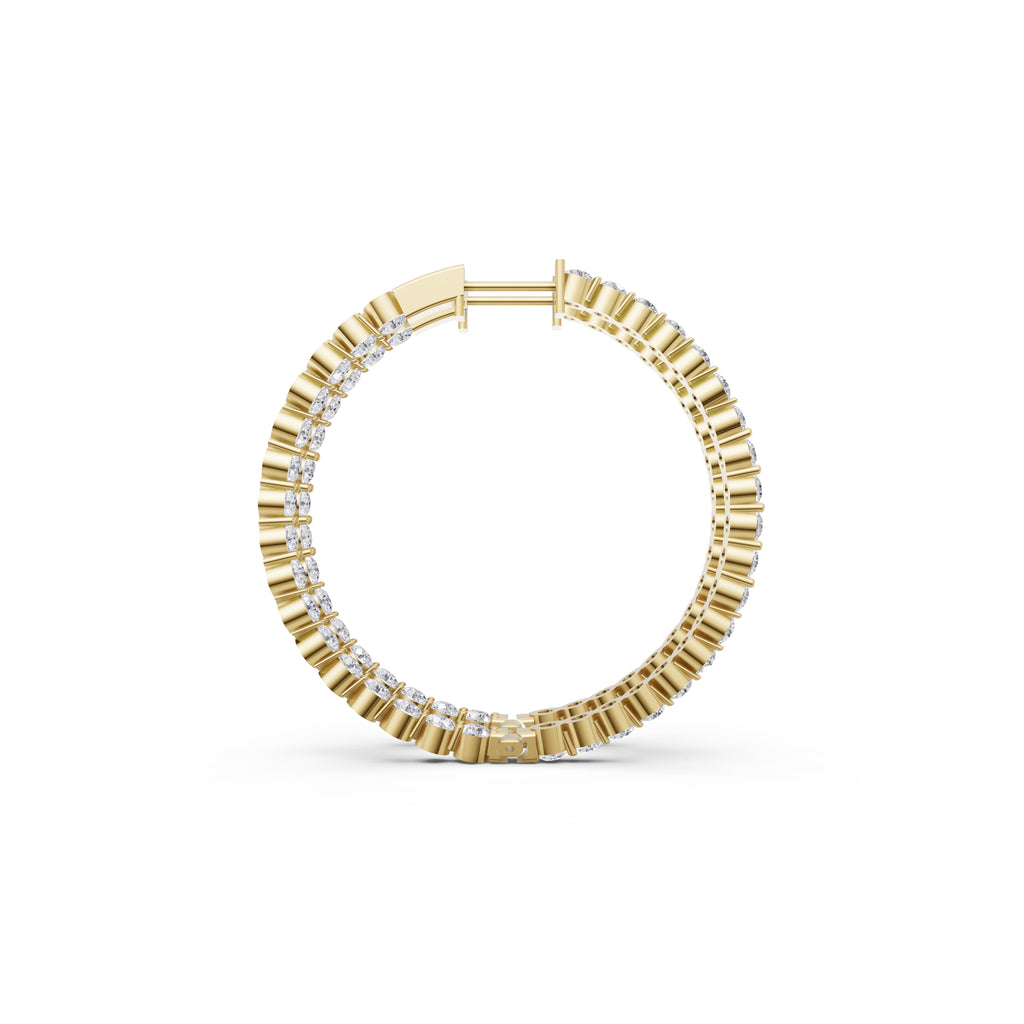 Aarinya Shared-Prong Diamond Hoop Earrings, The Single-Row Shared-Prong Inside-Out Diamond Hoops