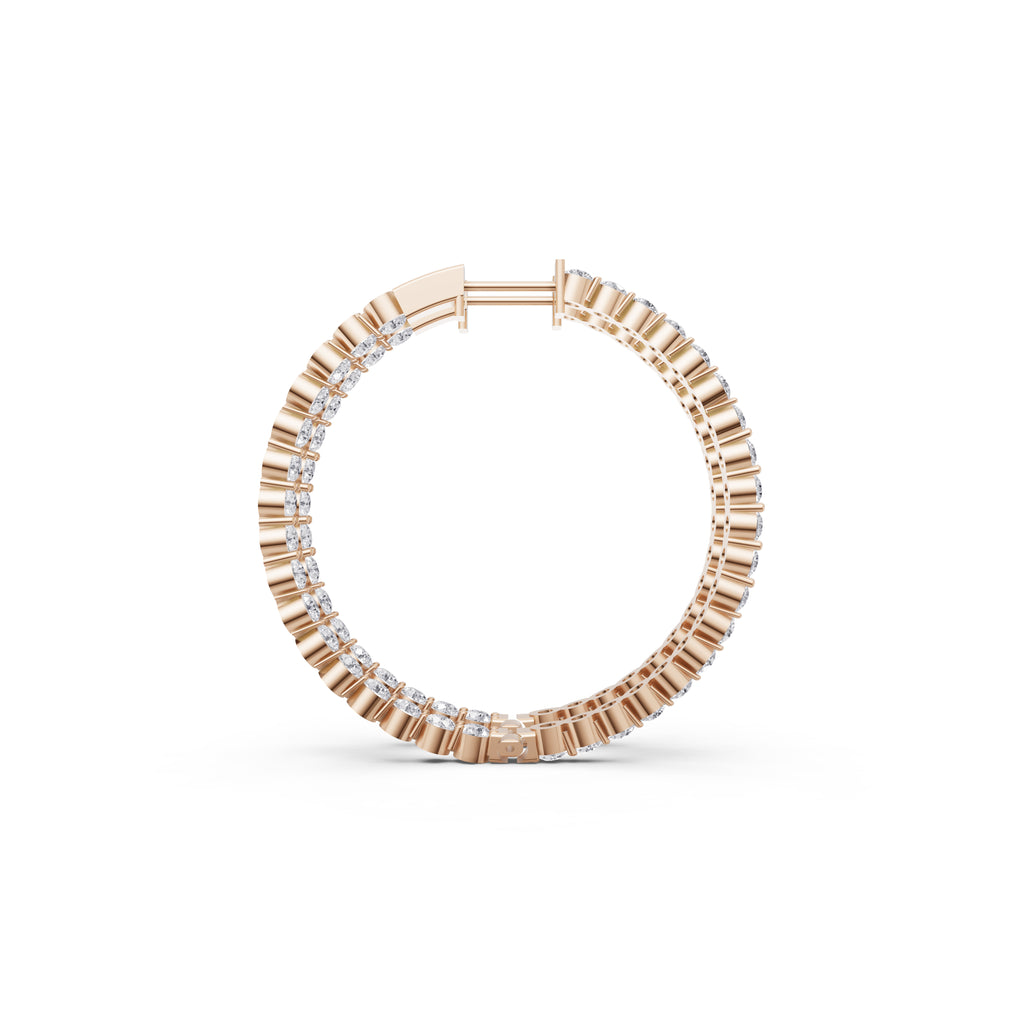 Aarinya Shared-Prong Diamond Hoop Earrings, The Single-Row Shared-Prong Inside-Out Diamond Hoops