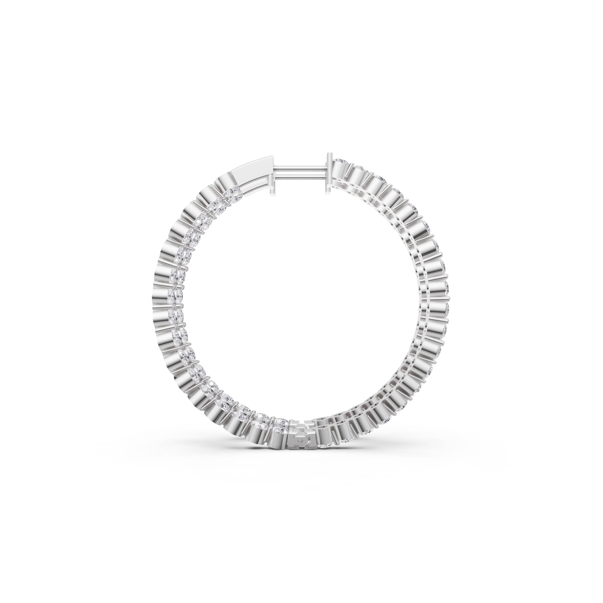 Aarinya Shared-Prong Diamond Hoop Earrings
