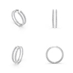 Aarinya Shared-Prong Diamond Hoop Earrings, The Single-Row Shared-Prong Inside-Out Diamond Hoops